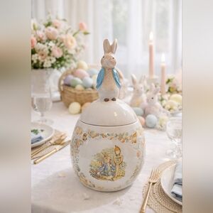 🐇Vinage Beatrix Potter Lidded Ceramic Jar🥕